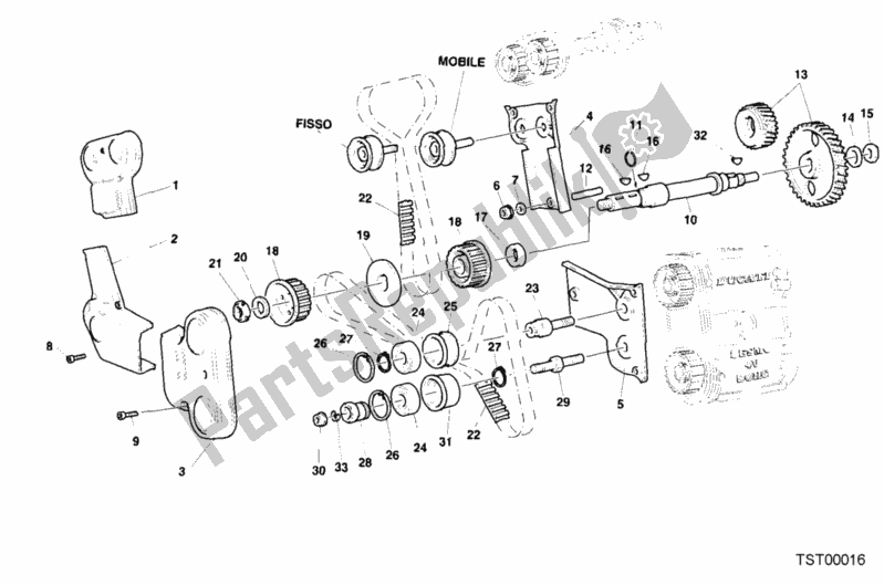 Alle onderdelen voor de Distributieriem van de Ducati Superbike 996 SPS III 2000